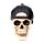 Skull with Backwards Baseball Cap