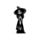Skeleton Girl Standing Wearing Witches Hat