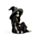Skeleton Girl Sitting Wearing Witches Hat