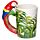 Parrot with Jungle Decal Ceramic Shaped Handle Mug