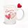 Amore Hearts Ceramic Shaped Handle Mug