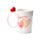Amore Hearts Ceramic Shaped Handle Mug