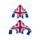 Stretchy Union Jack Gorilla Toy 9.5cm