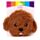 Cavapoo Fluffy Dog Head Microwavable Plush Lavender Heat Pack