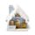 Golden Sleigh Scene Christmas House LED Decoration