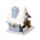Golden Sleigh Scene Christmas House LED Decoration