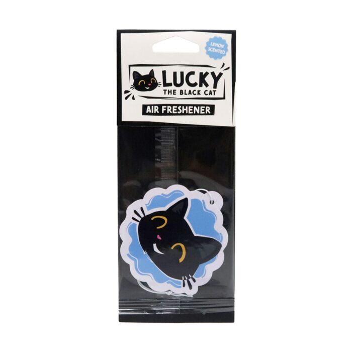 Lemon Lucky the Black Cat Face Air Freshener