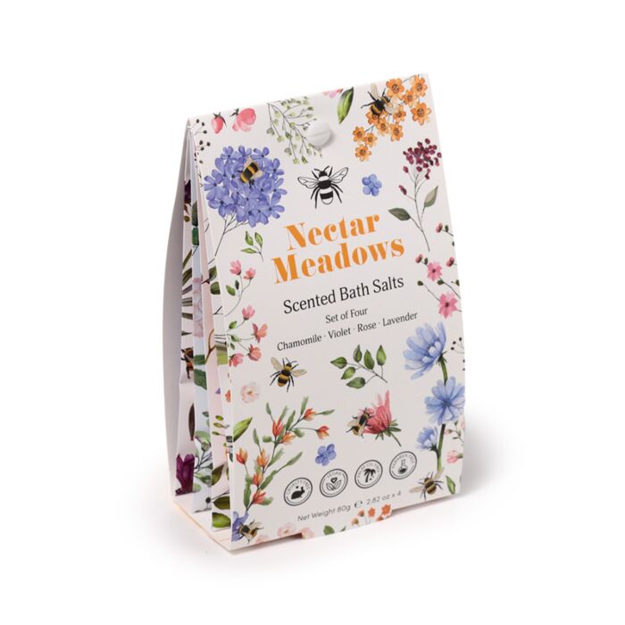 Set of 4 Nectar Meadows Bath Salt Sachets