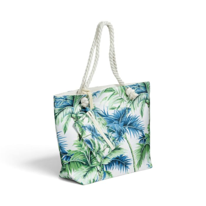 Palm Trees Beach Bag & Mini Zip Up Pouch