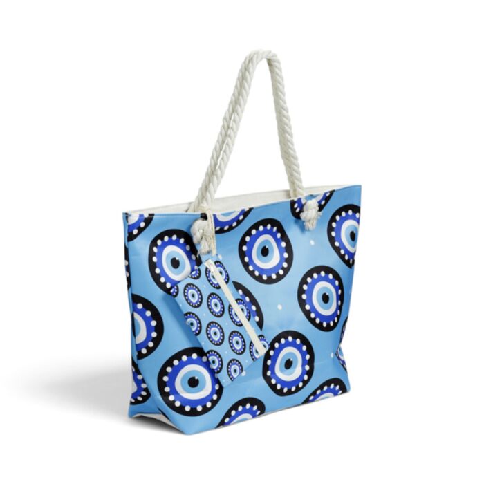 Round Evil Eye Beach Bag & Mini Zip Up Pouch