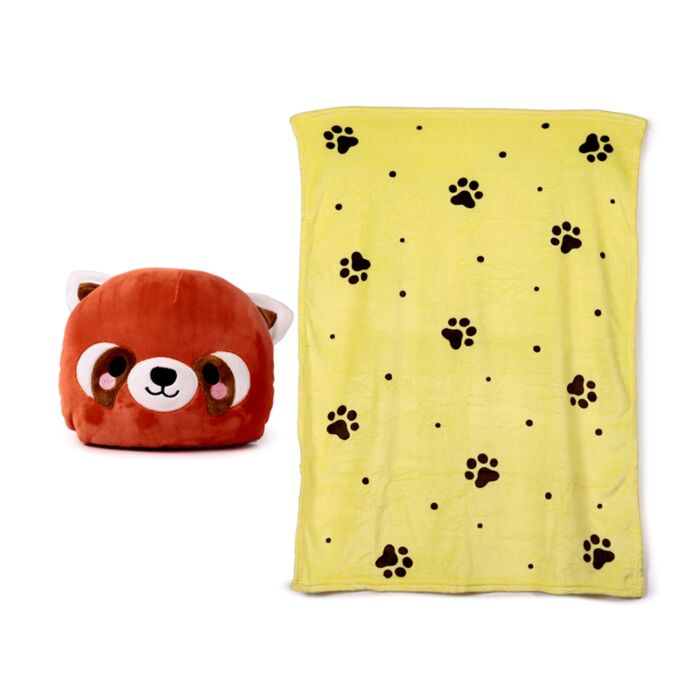 Blankeazzz Adoramals Ru the Red Panda 2-in-1 Plush Toy & Travel Blanket