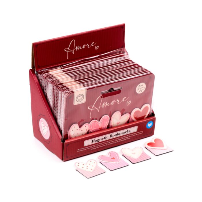 Amore Heart Magnetic Bookmark Set