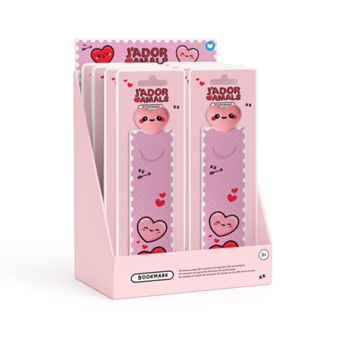 J'Adoramals Heart Bookmark with PVC Charm