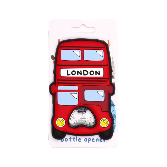 London Souvenir Red London Bus PVC Bottle Opener