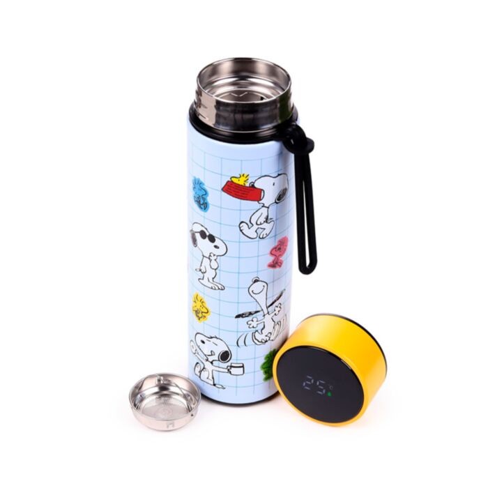 Peanuts Snoopy & Woodstock Hot & Cold Digital Thermometer Bottle