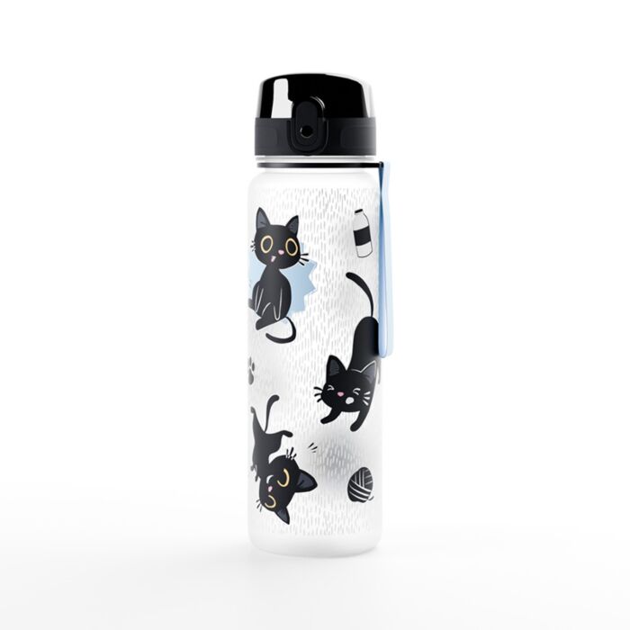 Lucky the Black Cat Pop Top 600ml Shatterproof Bottle