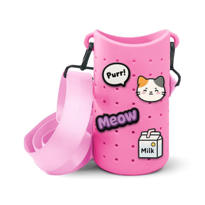 Adoramals Lola the Cat Silicone Bottle Carrier with 4 Charms