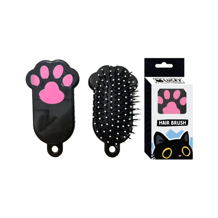 Lucky the Black Cat Paw Shaped Hair Brush