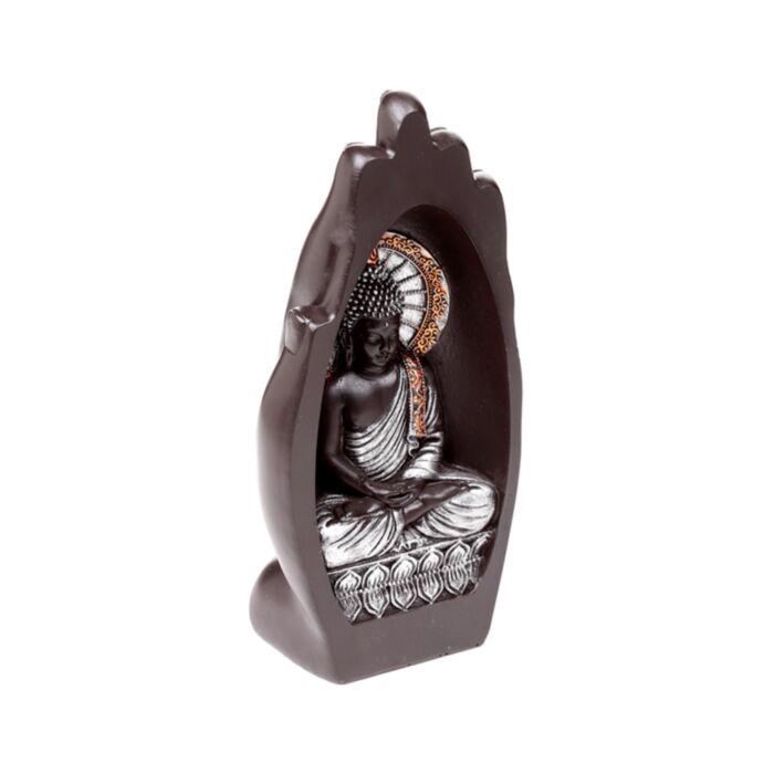 Silver & Black Hand Shaped Carved Buddha