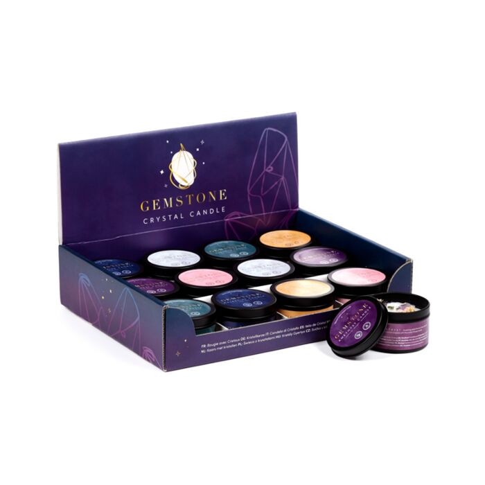 Gemstone Crystal Soy Wax Candle Tin