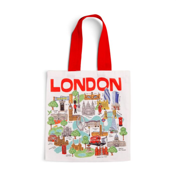 London Souvenir London Landmarks Reusable Tote Bag