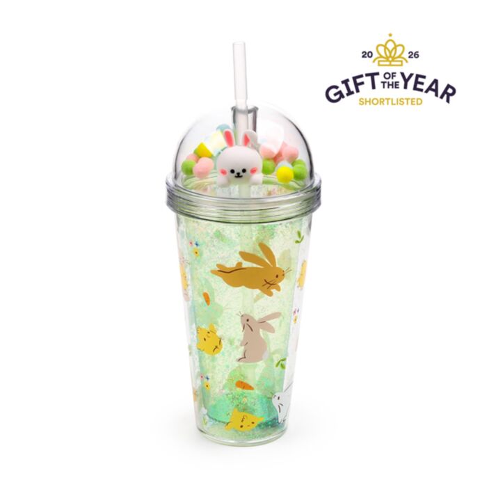 Springtime Double Walled Cup & Straw with Charms