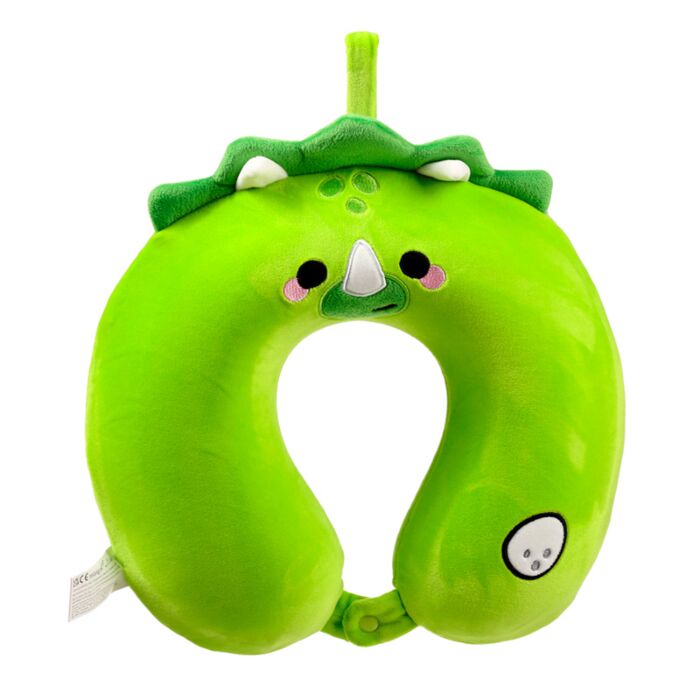 Relaxeazzz Huck the Dinosaur Adorasaurs Plush Memory Foam Travel Pillow