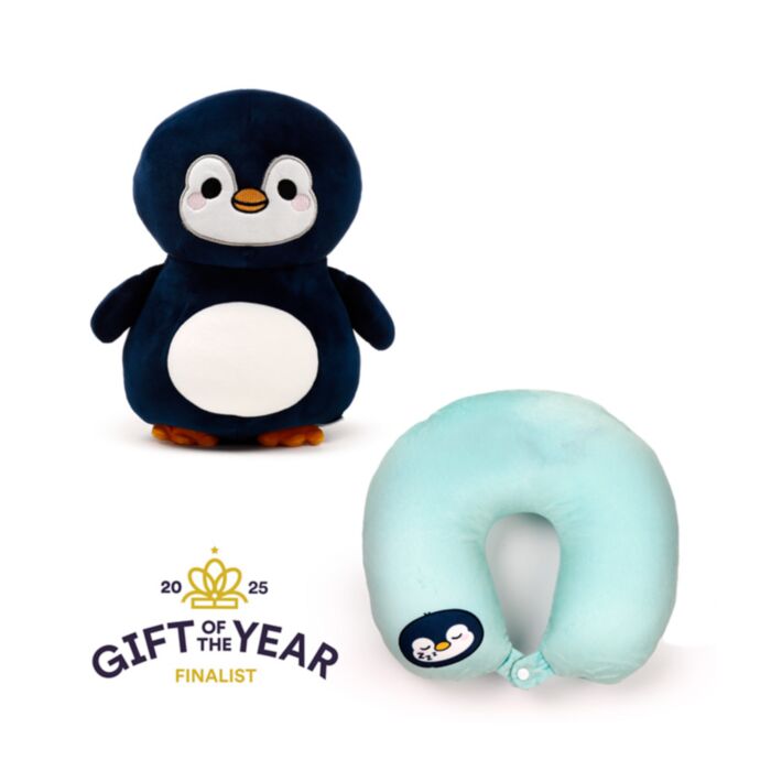 Swapseazzz Adoramals Ocean Penguin 2-in-1 Plush Travel Pillow & Toy