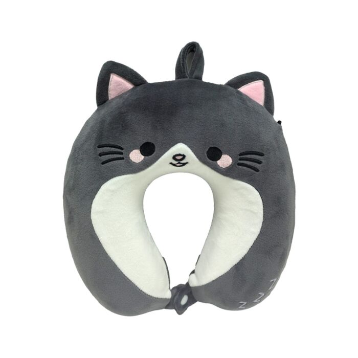 Relaxeazzz Adoramals Smudge the Cat Plush Kids Memory Foam Travel Pillow