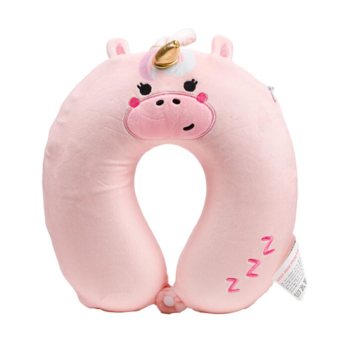 Relaxeazzz Adoracorns Bella the Unicorn Plush Kids Memory Foam Travel Pillow