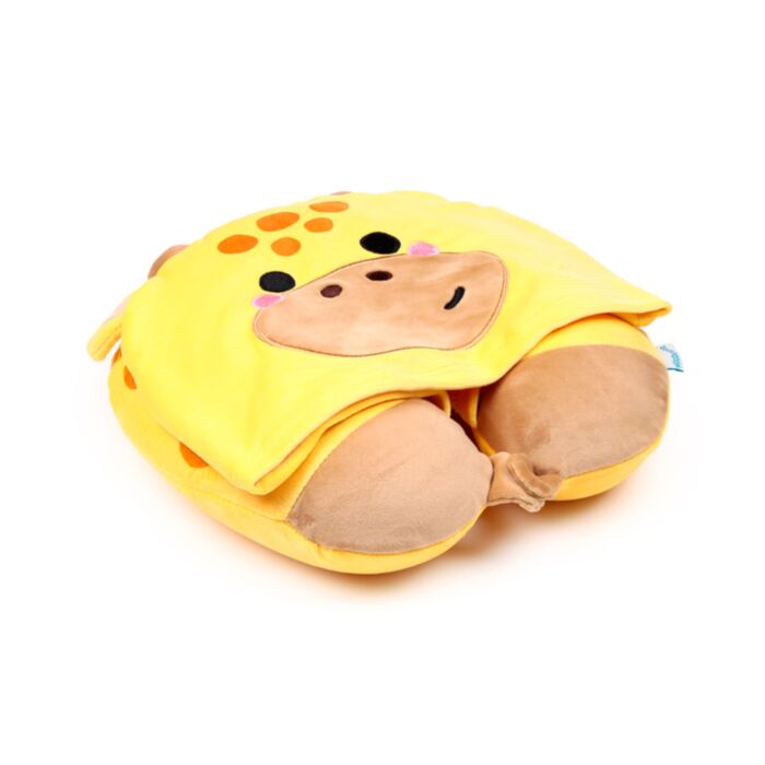 Hoodeazzz Adoramals Raffi the Giraffe Plush Memory Foam Travel Pillow & Hood