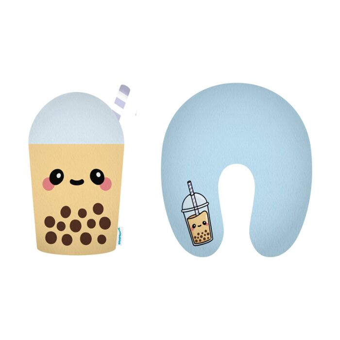 Swapseazzz Foodiemals Boba the Bubble Tea 2-in-1 Plush Travel Pillow & Toy