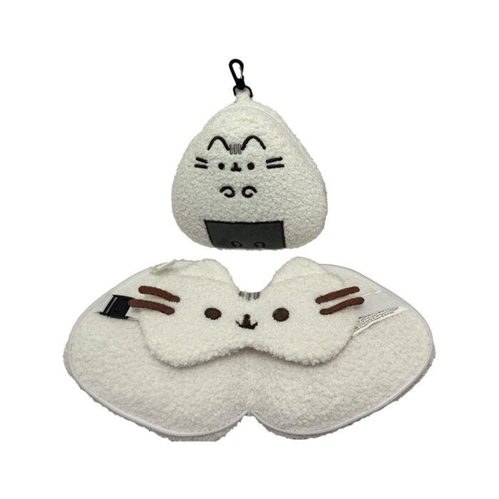 Relaxeazzz Pusheen Cat Sushi Club Shaped Travel Pillow & Eye Mask