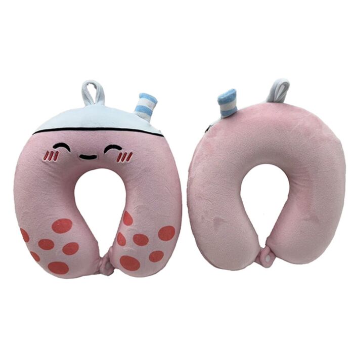 Relaxeazzz Foodiemals Bubble Tea Plush Memory Foam Travel Pillow