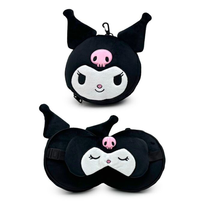 Relaxeazzz Kuromi Hello Kitty Rabbit Plush Travel Pillow & Eye Mask