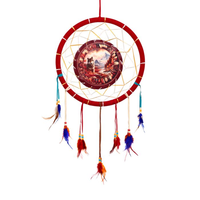 Autumnal Wolf Dreamcatcher 33cm