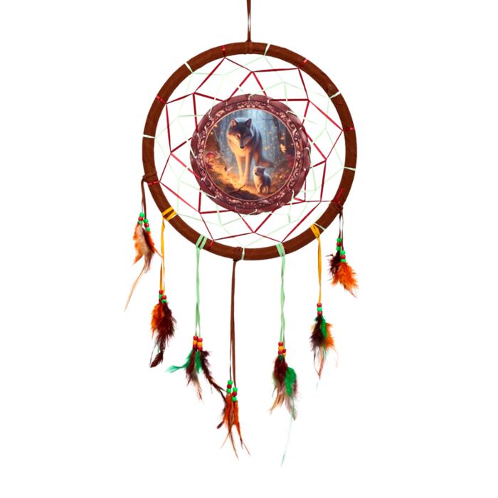 Fairy Dream Wolf & Cub Dreamcatcher 33cm