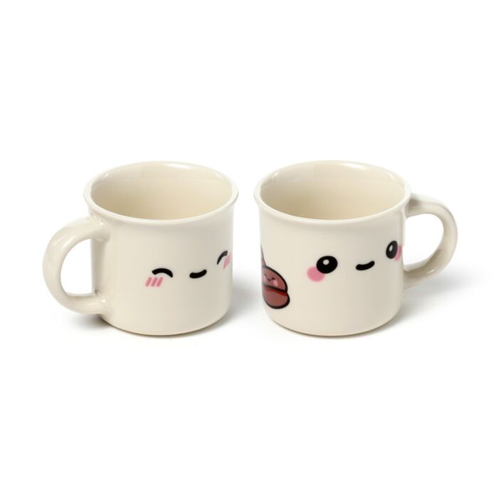 Foodiemals Set of 2 Porcelain Espresso Cups