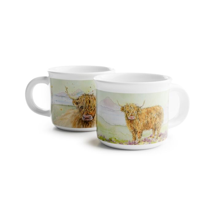 Jan Pashley Highland Coo Set of 2 Porcelain Espresso Cups 75ml