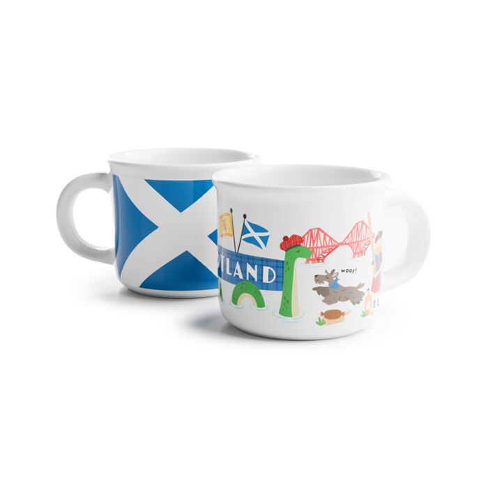 Scotland Souvenir Set of 2 Porcelain Espresso Cups 75ml