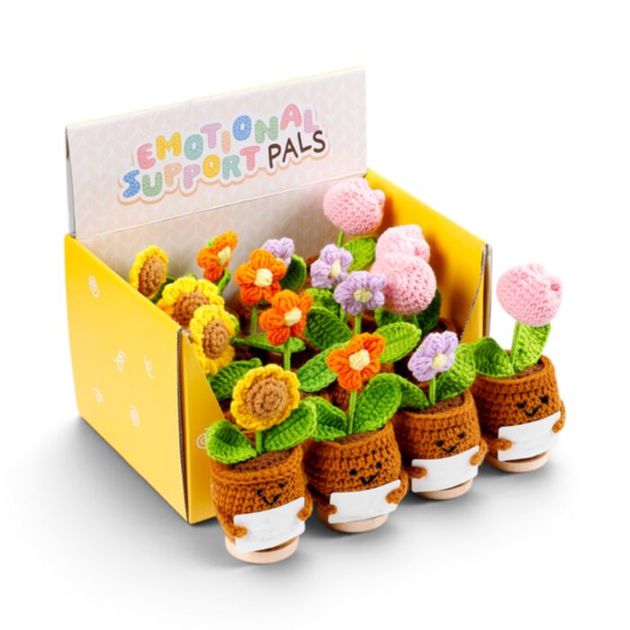 Positive Emotional Support Crochet Flowers (Blank Message Card)