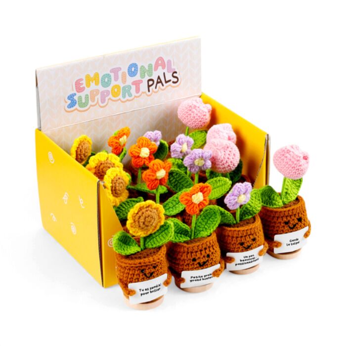 French Positive Emotional Support Crochet Flowers