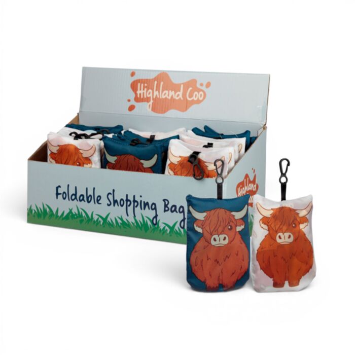 Foldable Reusable Shopping Bag Highland Coo Cow