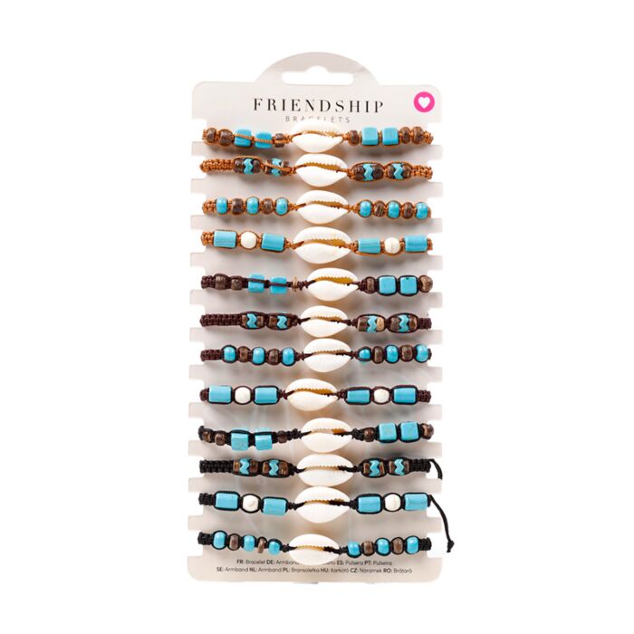 Fashion Bracelets - Brown Beads with Shells