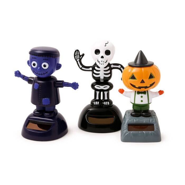 Spooky Frankenstein, Skeleton & Pumpkin Head Solar Pal