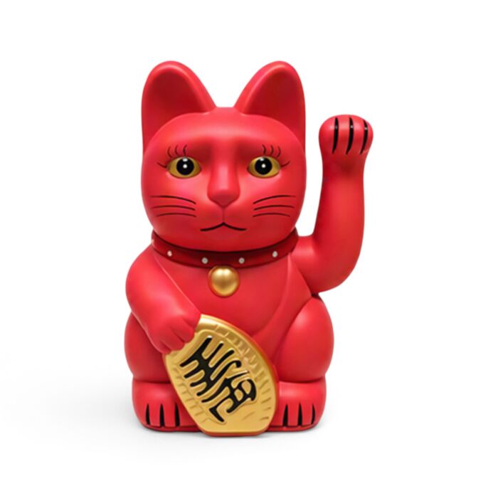 Maneki Neko Lucky Cat Waving Cat Red Solar Pal
