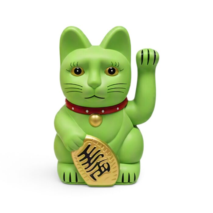 Maneki Neko Lucky Cat Waving Cat Light Green Solar Pal