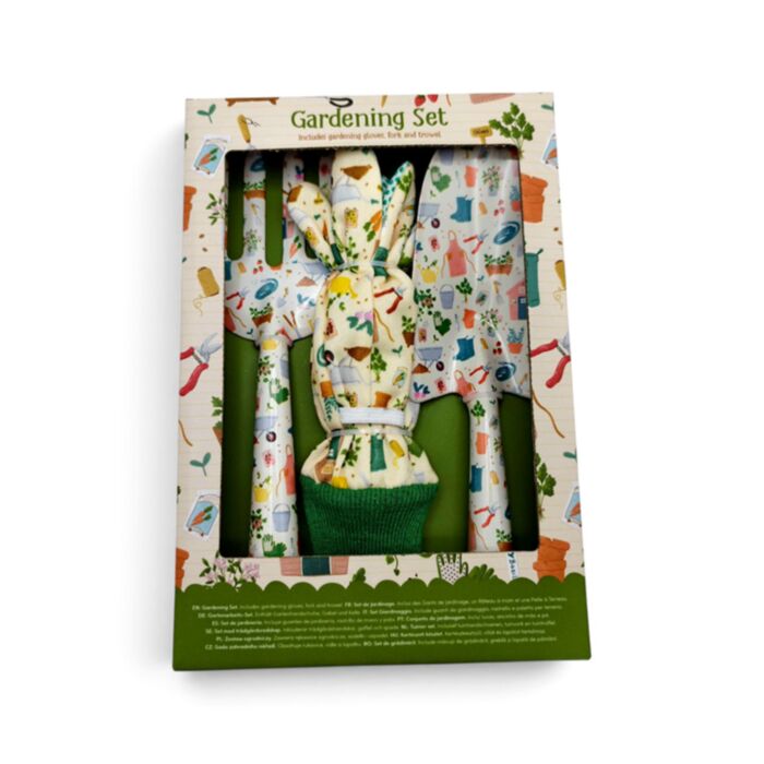 In the Garden 3 Piece Trowel, Fork & Gloves Gardening Gift Set