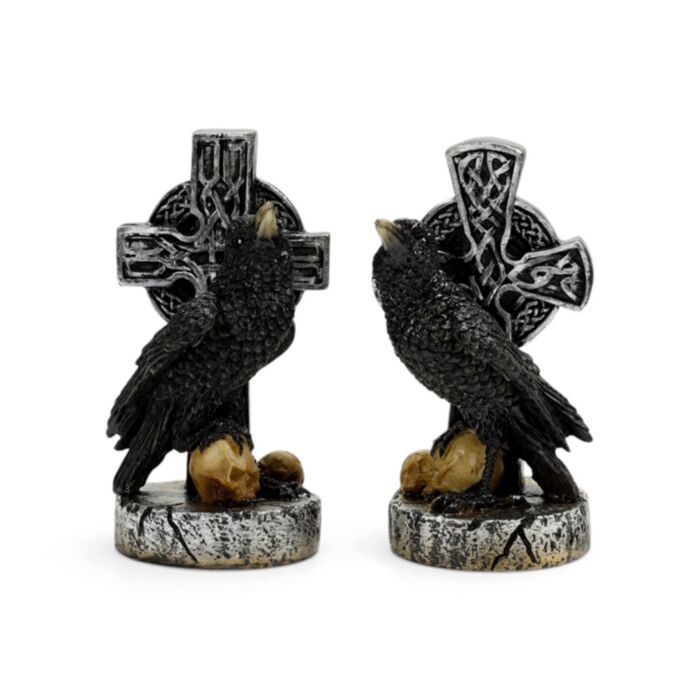 Raven with Celtic Cross & Skulls
