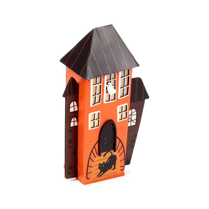 Spooky Black Cat & Ghost House Halloween LED Decoration